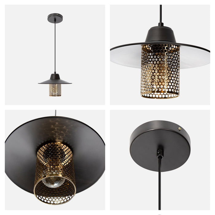 Lámpara Colgante Contemporary Clean Negro E27 60w 1 Luz