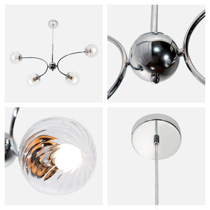 Lámpara Colgante Cromo 4 Luces  E27 40w