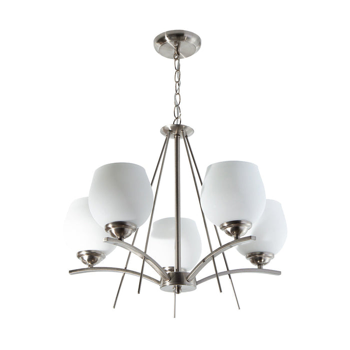 Lámpara Colgante  Níquel Satinado 60W E27 5 Luces