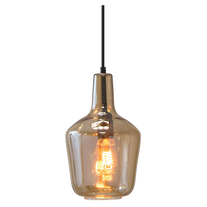 Lámpara Colgante Inlite Negro y Ambar 1 Luz E27 60W