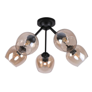 Lámpara de Techo Negro Vintage E27 40w 5 Luces