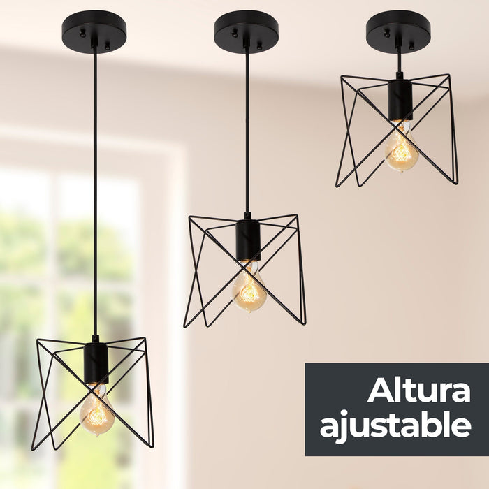 Lámpara Colgante Negro Mate 1 Luz  E27 60w