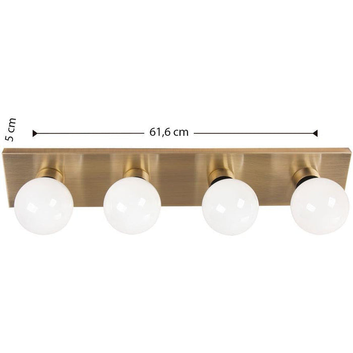 LAMP. PARED BRONCE ANTIGUO 4L E27 60W