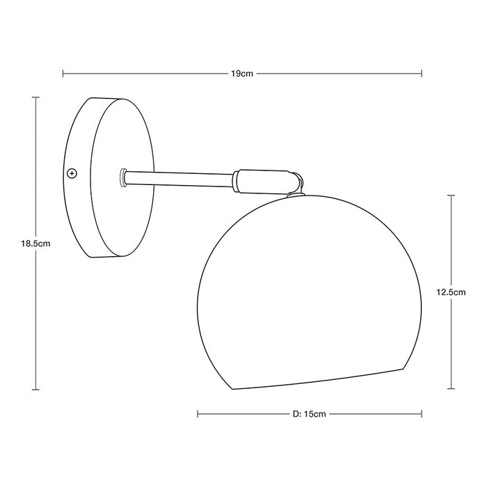 Lámpara de Pared Latón Vanity de Baño 40w E27 1 Luz