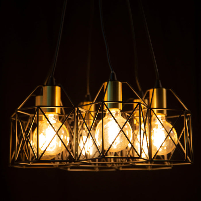 Lámpara Colgante Vintage Industrial E26 40w 6 Luces