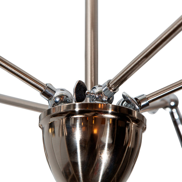 Lámpara colgante 5 luces, socket E27 acabado cromo y plata