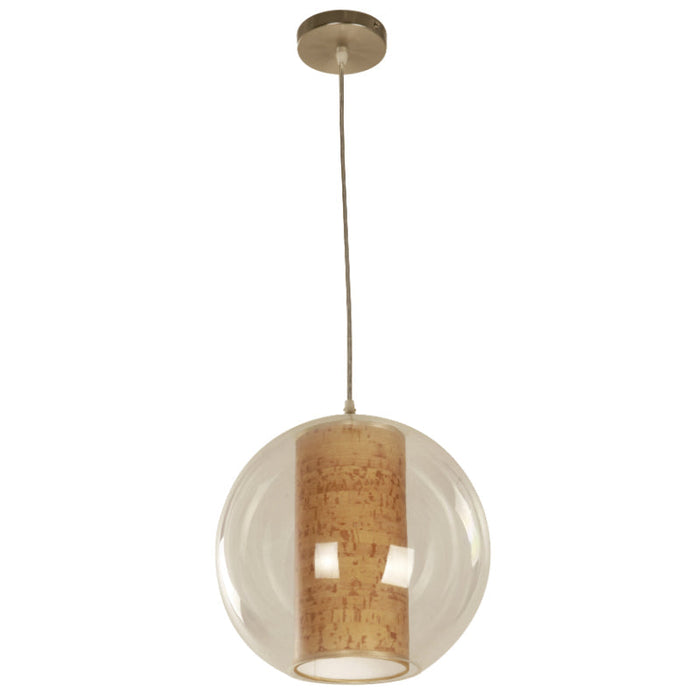 LAMP. COLGANTE NIQUEL SATINADO 1L E27 60W