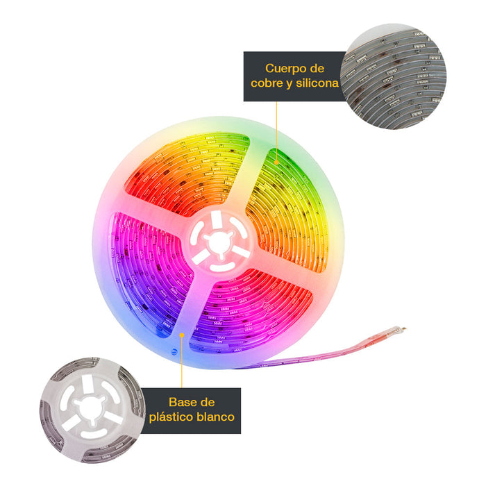 Tira LED Inteligente 5 metros con control de brillo & RGB vía WIFI