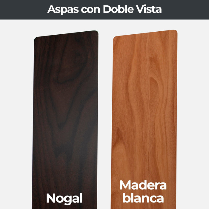 Ventilador De Techo 52" 3 Aspas 1L E27 Con Control De Pared.