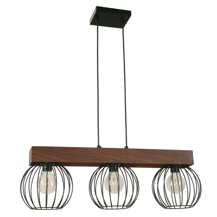 Lámpara Colgante Negro 3L E27 40W