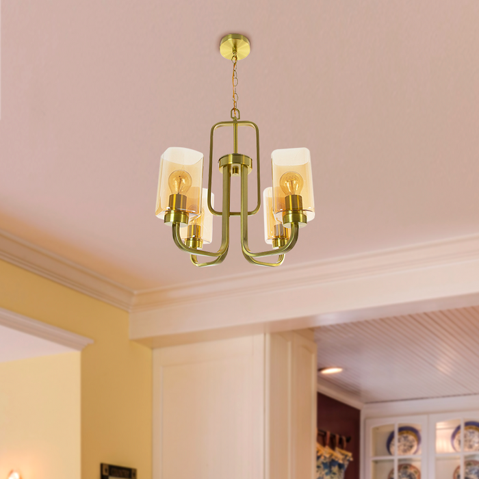 Lámpara Empotrable Color Oro 60 W de 4 luces