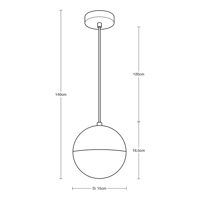 Lámpara Colgante  Bronce Vidrio Opalizado  E27 40W 1 Luz