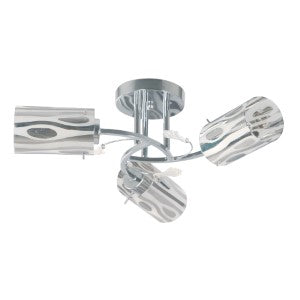 Lámpara De Techo Plateada E27 60w 3 Luces