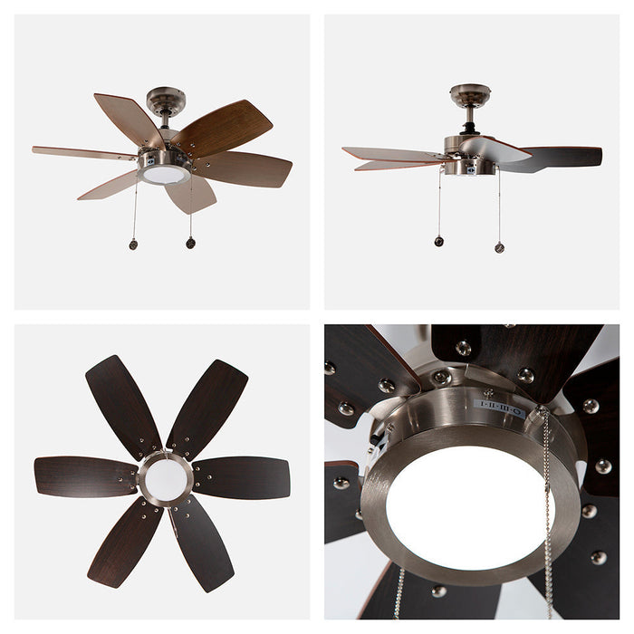 Ventilador LED De Techo 32" Niquel Satinado 12W