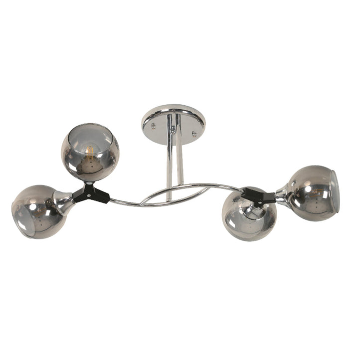 LAMP. TECHO CROMO 4L E27 60W