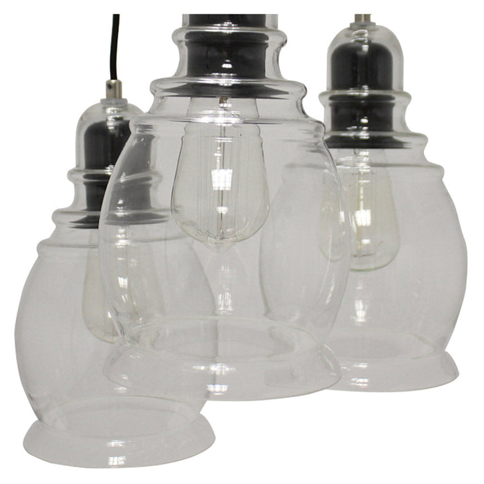 Lámpara Colgante Designers de 40 W Color Negro 3 Luces