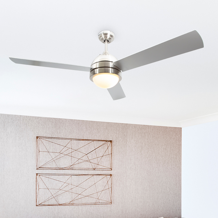 Ventilador de techo 52" Lumicentro Níquel Satinado 1 Luz E27