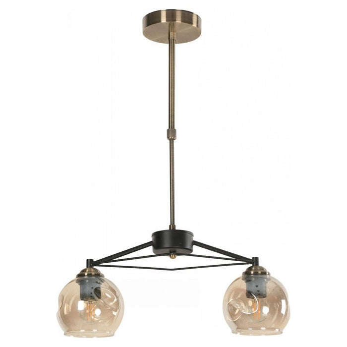 LAMP. TECHO BRONCE ANTIGUO 2L E27 40W