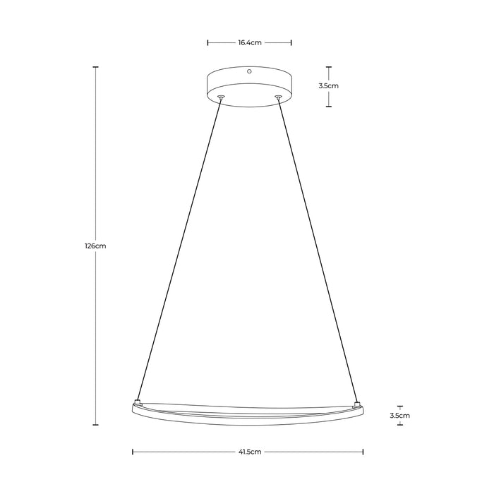 Lámpara colgante LED 3000K, acabado cromo, 18W 720 lm