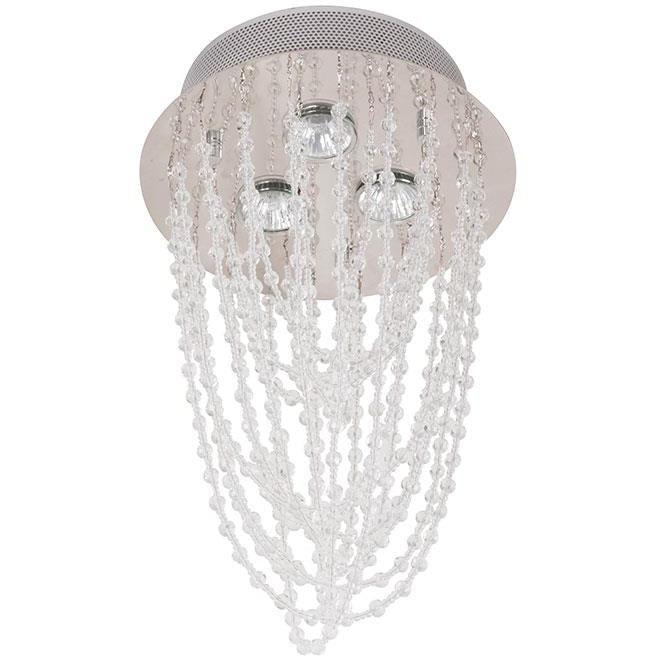 Lámpara Colgante De Cristal 3 Luces*120V*50W*Gz10*Acab. Cromo