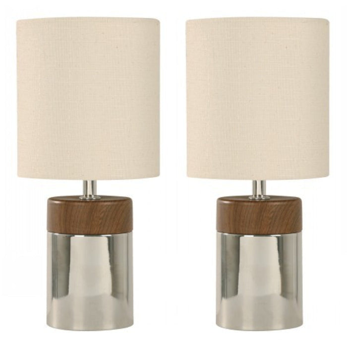 LAMP. MESA CROMO 1L E27 40W TOQUE (2 PIEZAS)