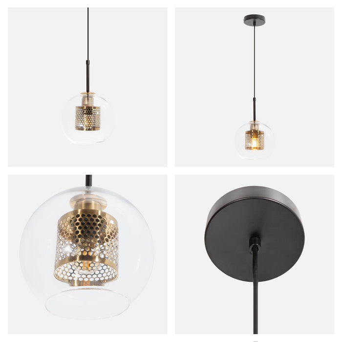 Lámpara Colgante Opulent Lighst Negro Dorado E27 40w 1 Luz