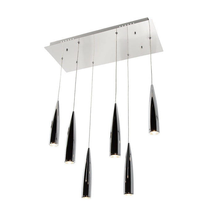 Lámpara Colgante Lumicentro Color Cromo de 3 W y 6 Luces