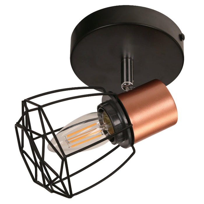 LAMP. TECHO REFLECTORA NEGRO 1L E27 40W