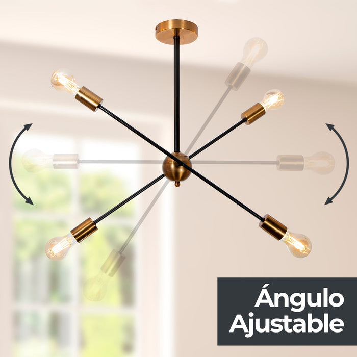 Lámpara Colgante Moderno Bronce 60w E27 4 Luces