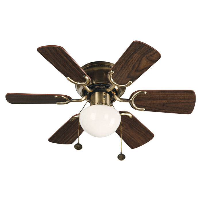Ventilador Techo Bronce Antiguo Aspas Caoba / Nogal 30