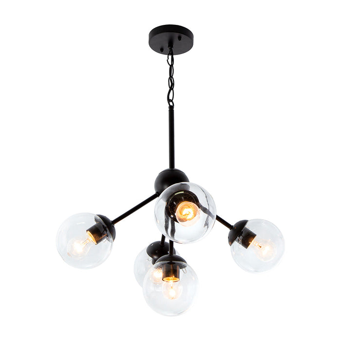 Lámpara Colgante Ike Lite Negro 5 Luces 60W E27