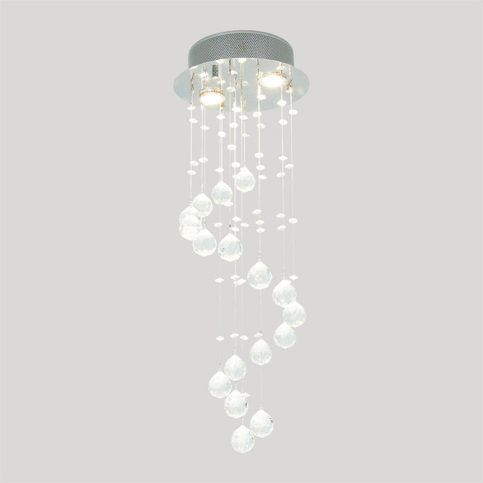 Lámpara Colgante  Acabado Cromo  Cristal  2 Luces  GZ10