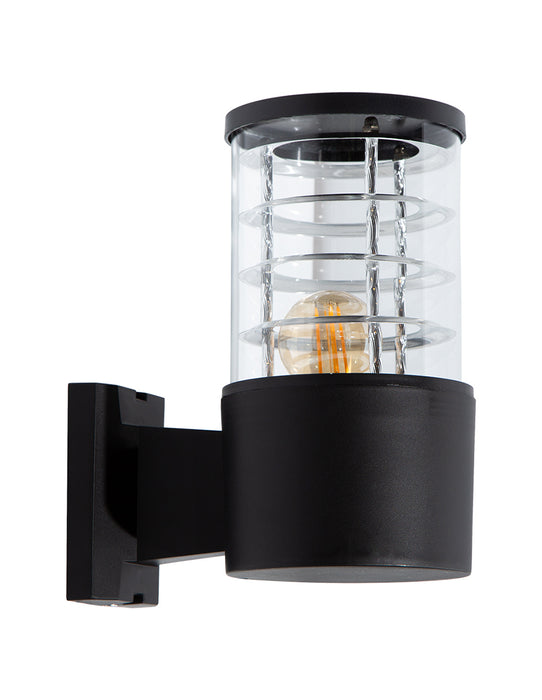 Aplique de pared exterior, IP44, negro, 10W, E27, 1 luz