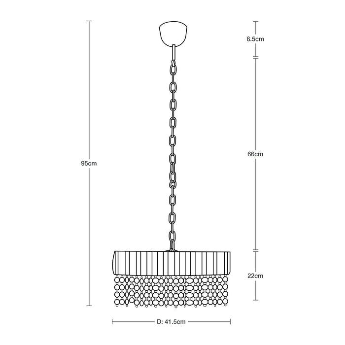 Lámpara Colgante Moderno Cromo 60w E27 3 Luces