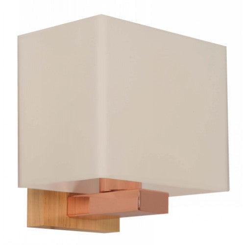 Lámpara Pared Madera+Cobre 1L E27 40W