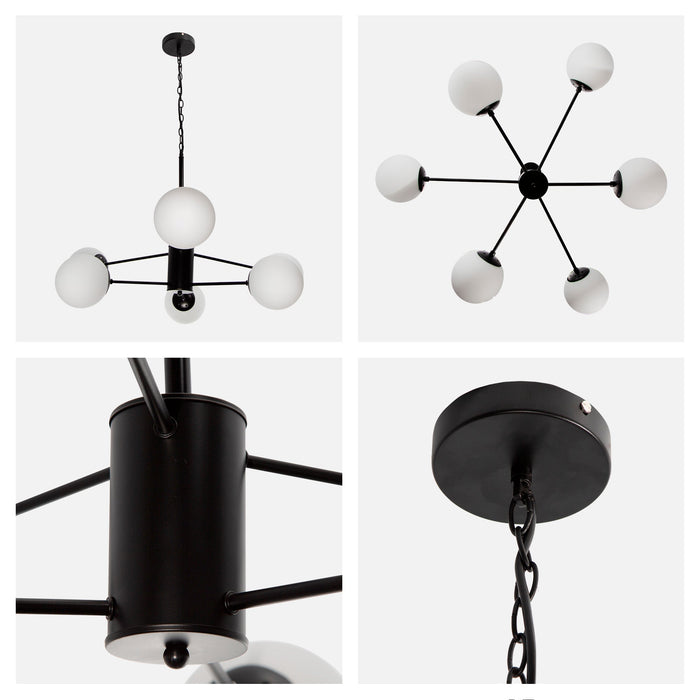 Lámpara Colgante Moderno Negro 40w E27 6 Luces