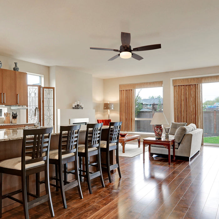 Ventilador De Techo 52" Bronce 2L E27 40W Con Control De Pared