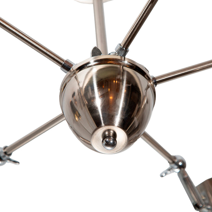 Lámpara colgante 5 luces, socket E27 acabado cromo y plata