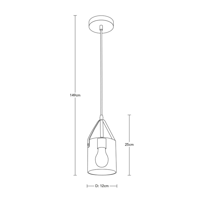 Lámpara Colgante Modern Luxe Negro E27 10w 1 Luz