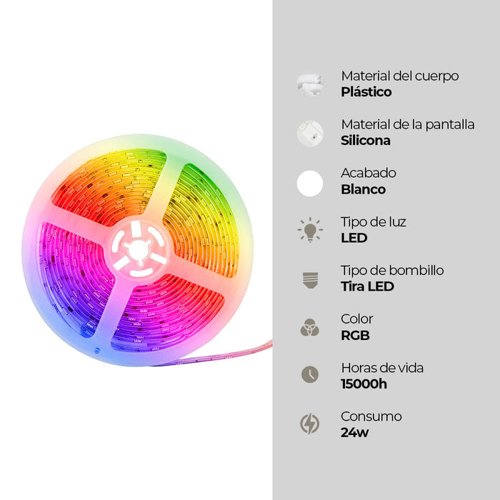 Tira LED Inteligente 5 metros con control de brillo & RGB vía WIFI