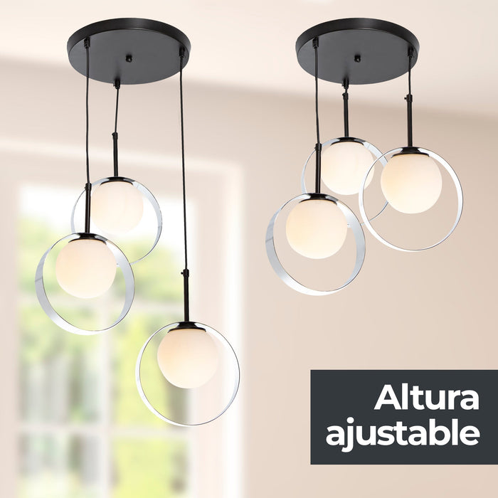 Lámpara Colgante Playful Romantique Blanco E27 40w 3 Luces