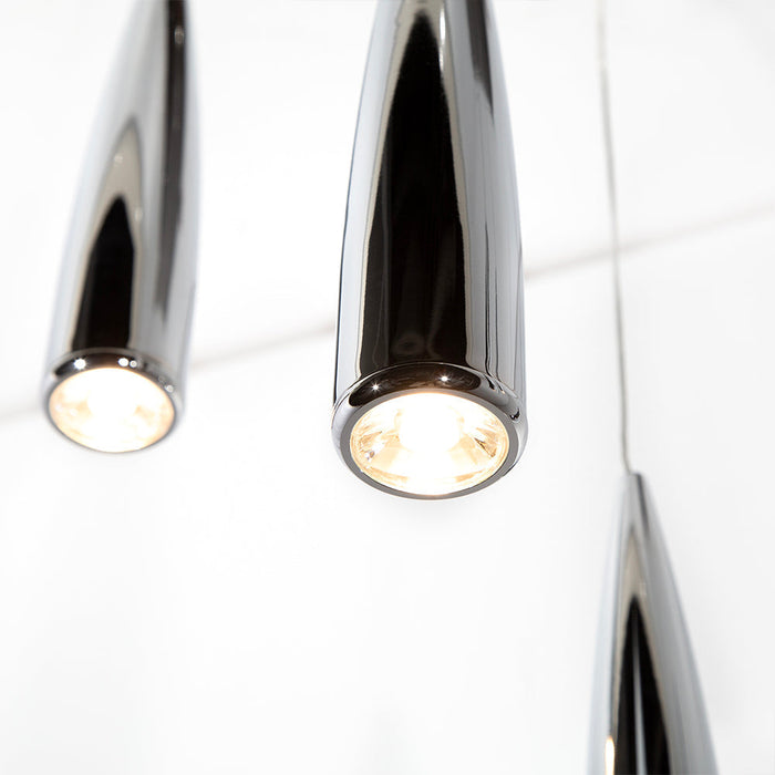 Lámpara Colgante Lumicentro Color Cromo de 3 W y 6 Luces