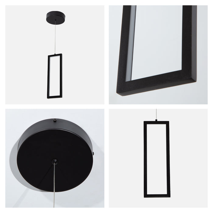 Lámpara colgante LED dimmable 3000K, acabado negro, 20W