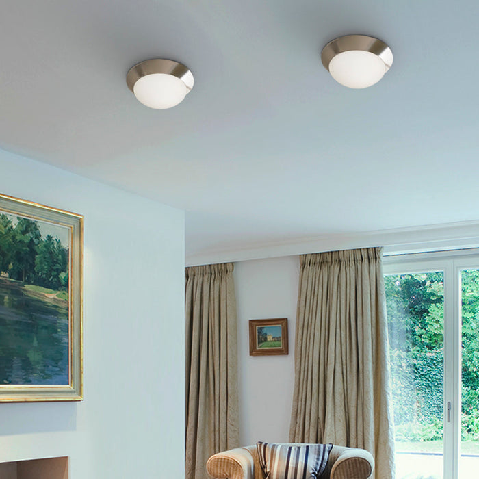 Lámpara de Techo Moderno Niquel 60w E27 1 Luz