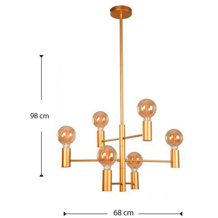 LAMP. TECHO DORADO 6L E27 40W