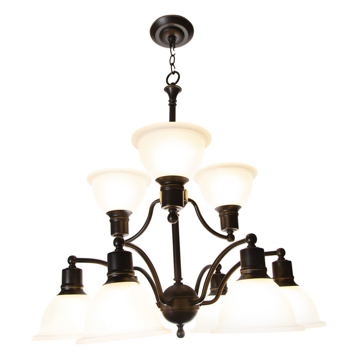 Candelabro Madison Collection 9 luces estilo vintage, bronce antiguo