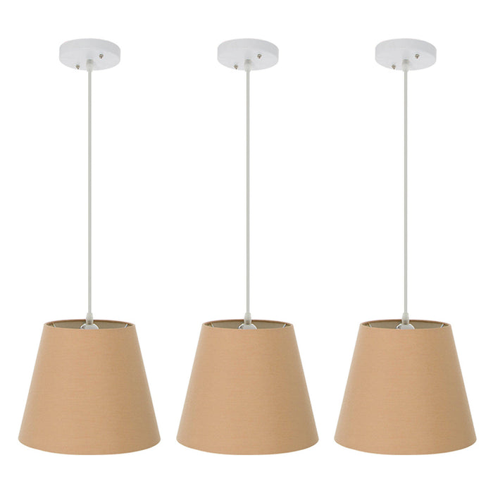 Kit 3 Lámpara Colgante Café E27 60w 1 Luz