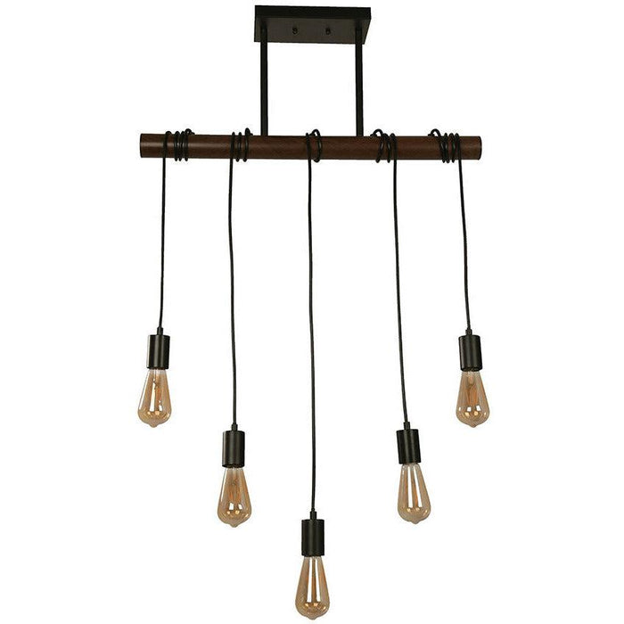 Lámpara Colgante Negro 5L E27 60W