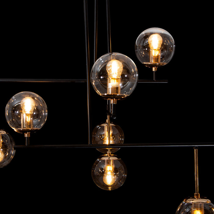 Lámpara Colgante Negro Oro E27 40w 9 Luces