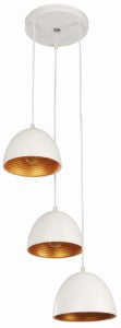 Lámpara Colgante, Blanco Mate, 3 Luces, 60W, E27